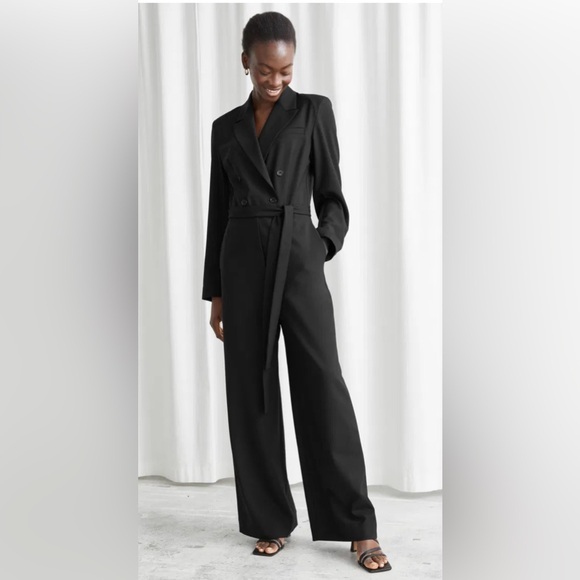 & Other Stories Black Belted Jumpsuit Sz 0
